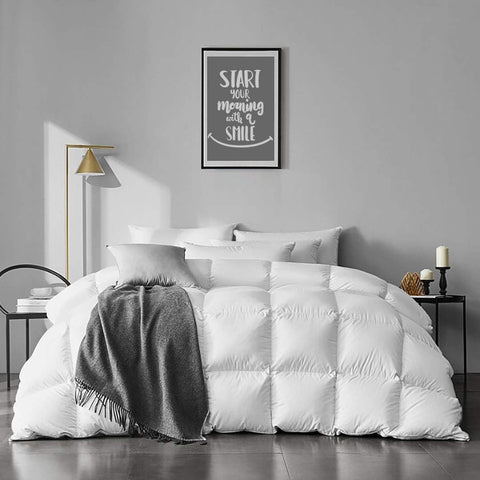 APSMILE oversized king comforter front view showing full overhang and plush look