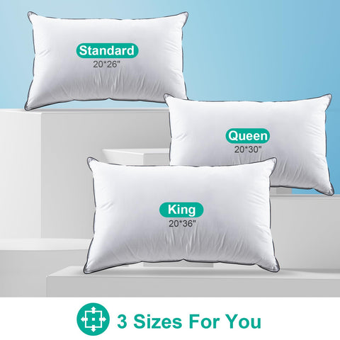 APSMILE two pillows stacked, hotel-style look and durability