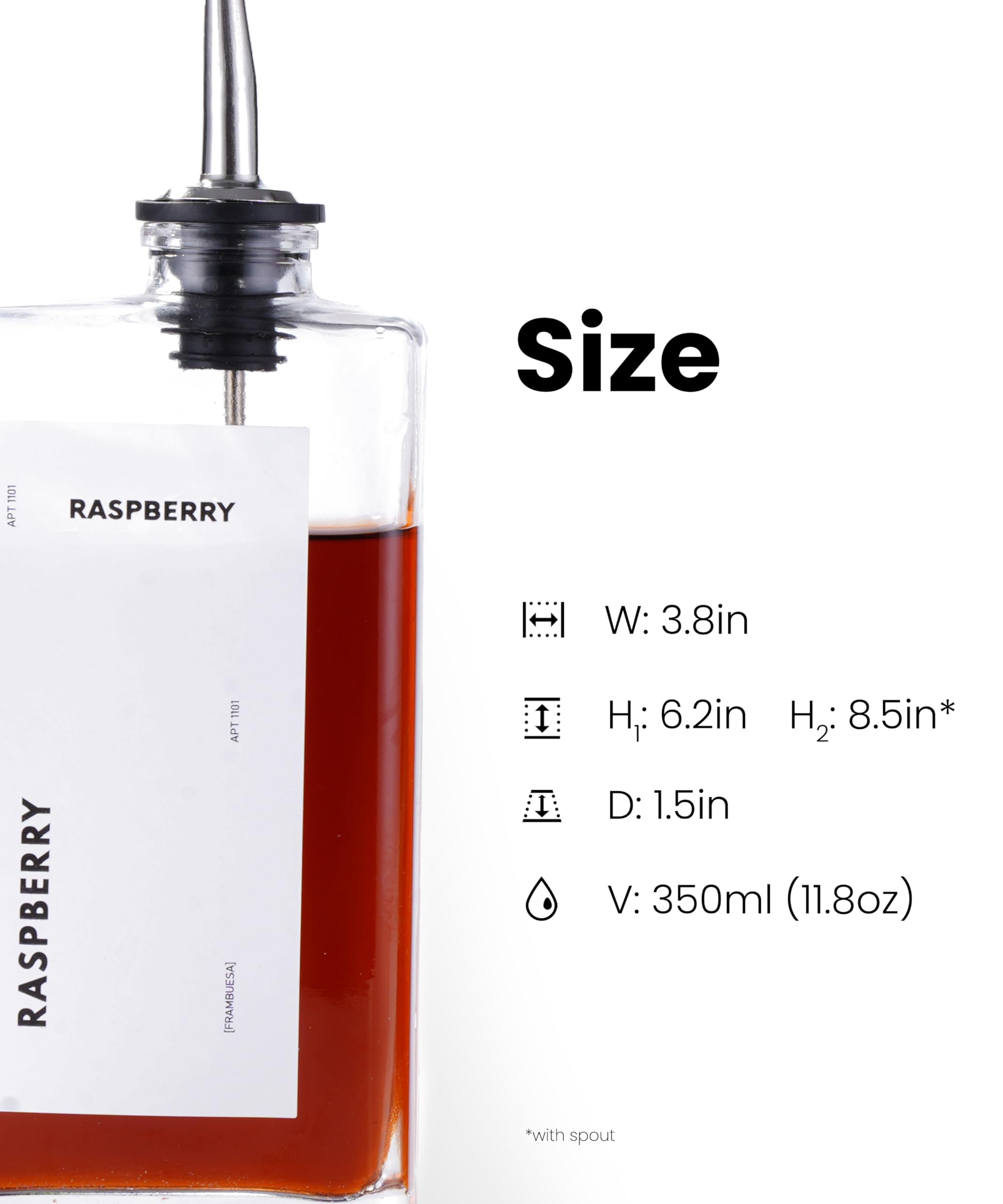 APT 1101 close-up of stainless steel pourer demonstrating drip-free pouring