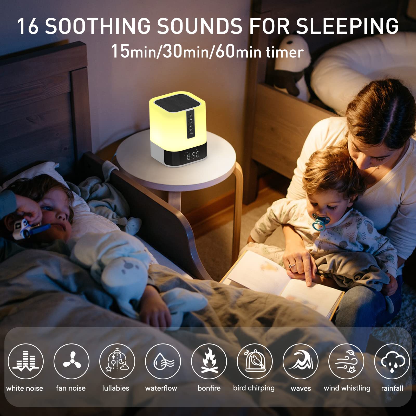 APUZOM on a bedside table in a bedroom setting promoting calm sleep routines