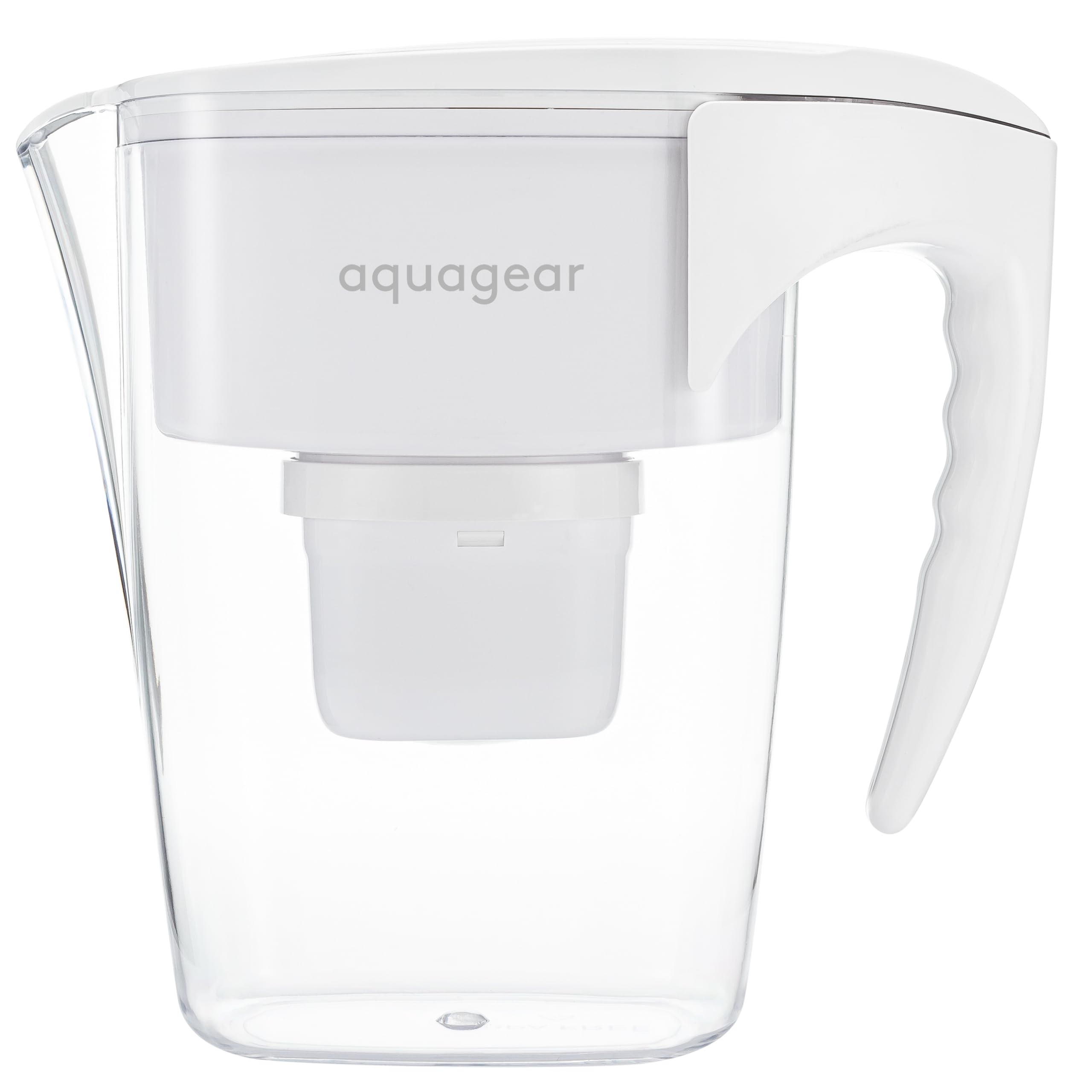Aquagear pitcher front view showing sleek design and easy pour
