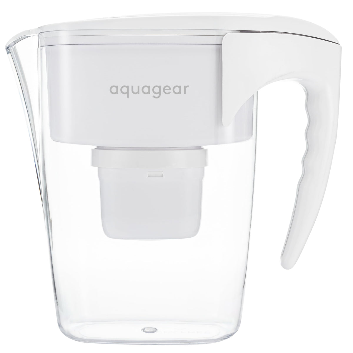 Aquagear pitcher front view showing sleek design and easy pour