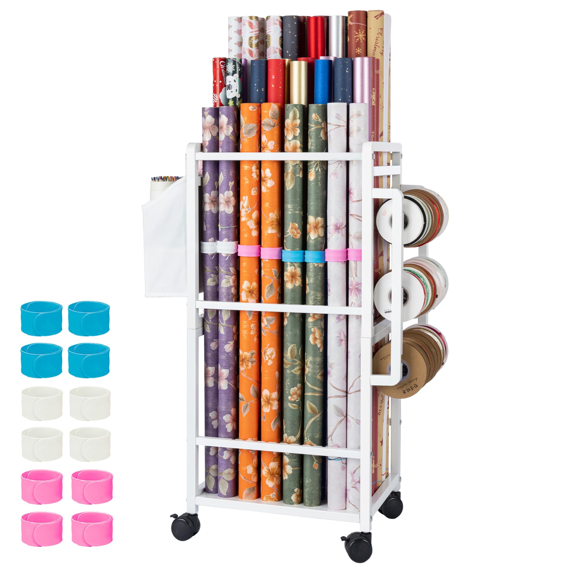 Aquzee front view of full assembled cart shows organized storage and mobility