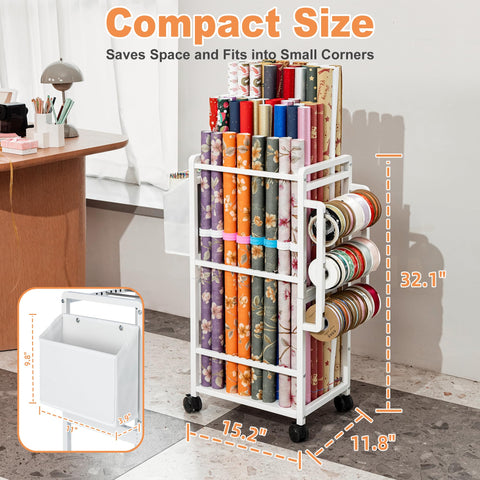 Aquzee ribbon ladder holding multiple spools for fast access while wrapping