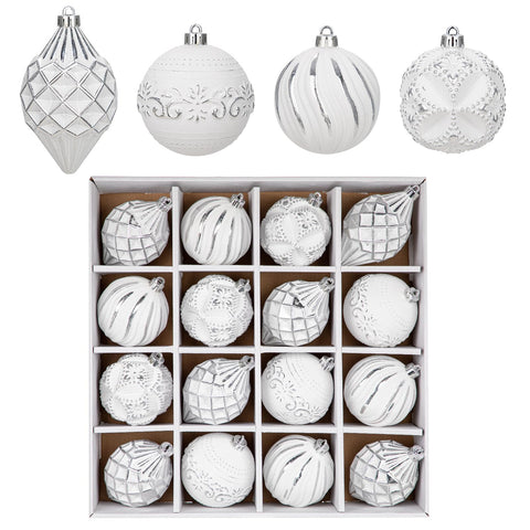 Arborus front packaging view showing silver-white ornaments and neat presentation for easy setup