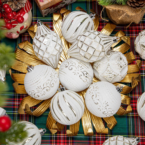 Arborus ornaments hung on Christmas tree creating refined holiday ambiance