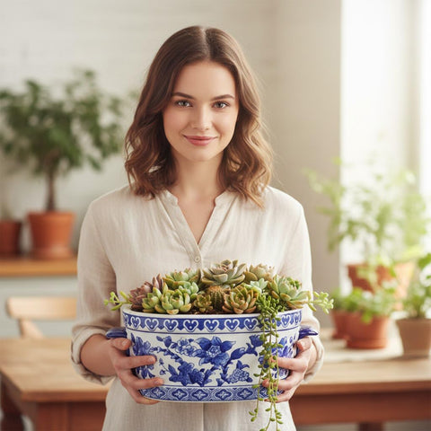 Arborus small and large planters side-by-side showing scale options for decorating