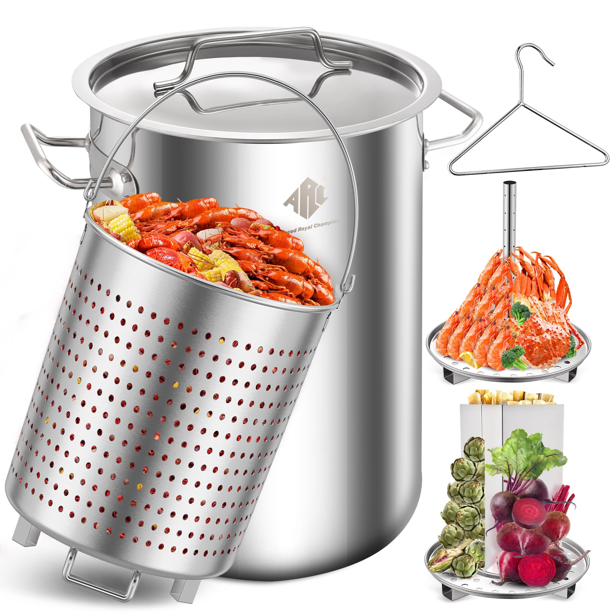 ARC front view 32qt stock pot showing full kit and capacity benefit