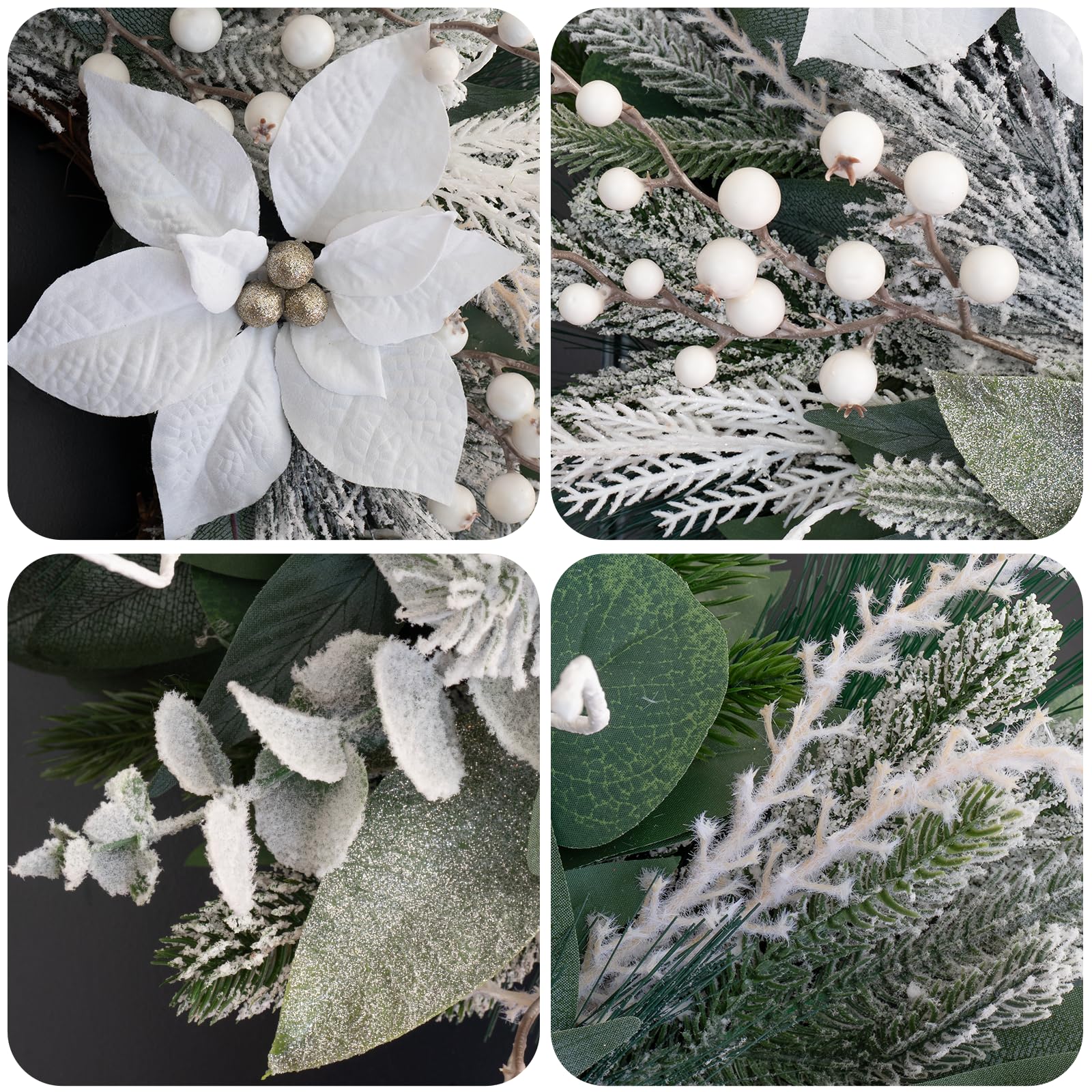 ArcadiaArt detailed shot of white berries and flowers adding seasonal contrast