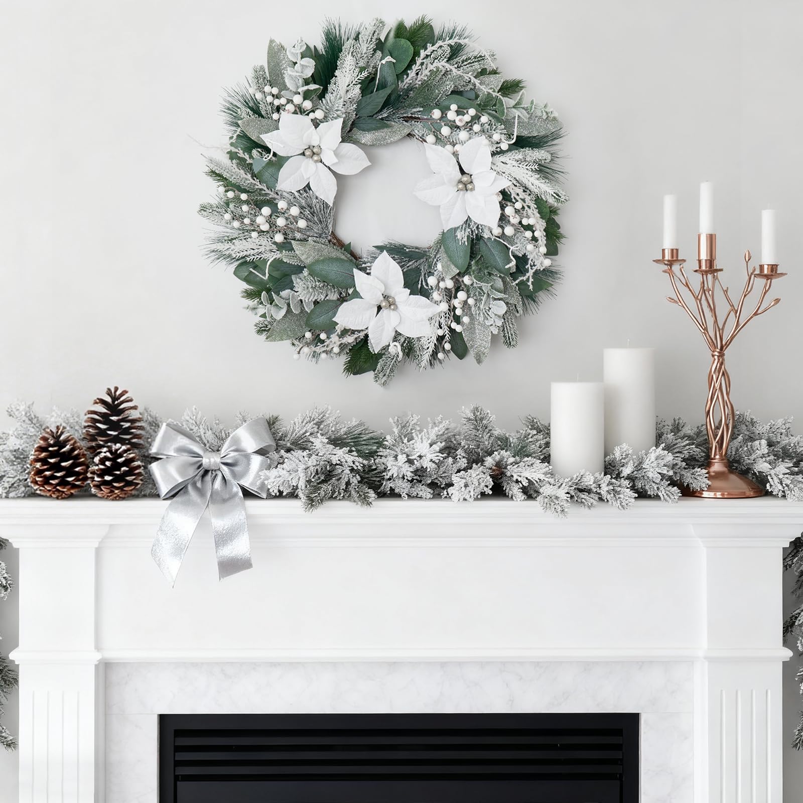 ArcadiaArt wreath hung on a front door creating welcoming farmhouse charm