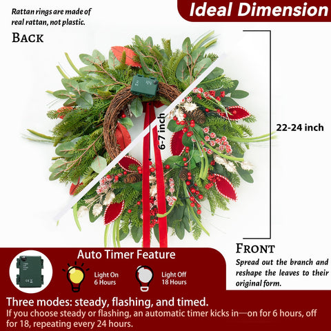 ArcadiaArt red berries and ribbon highlighting vibrant color for holiday contrast