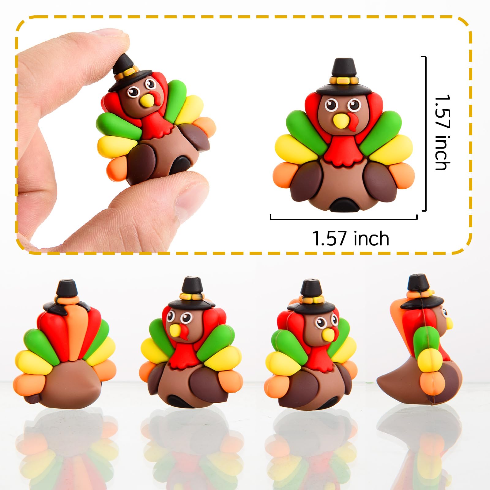 ARCHCRTC close-up of a single tiny turkey figurine highlighting smooth PVC texture