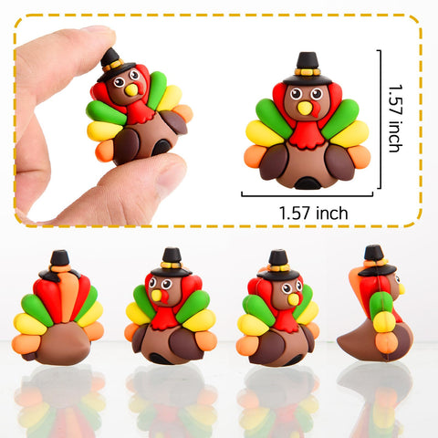 ARCHCRTC close-up of a single tiny turkey figurine highlighting smooth PVC texture