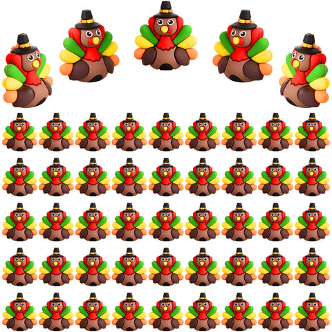 ARCHCRTC front view of mini turkey figurines pack showing colorful fall design and quantity