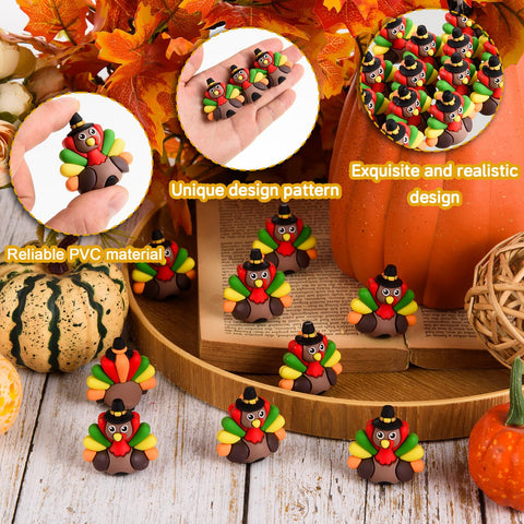 ARCHCRTC mini turkeys arranged on a Thanksgiving table adding playful fall charm