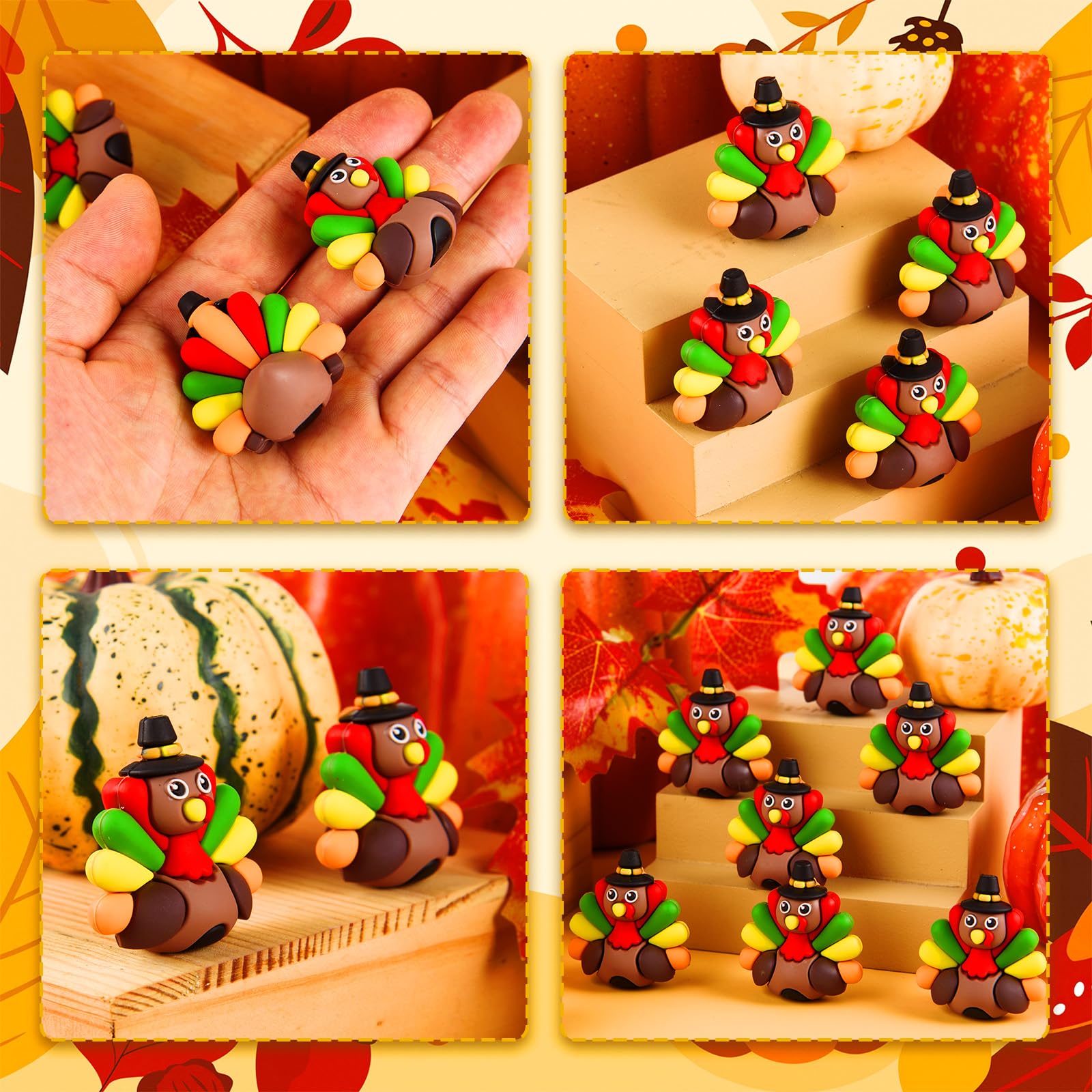 ARCHCRTC tiny turkey figurine held in hand showing compact 1.57-inch scale