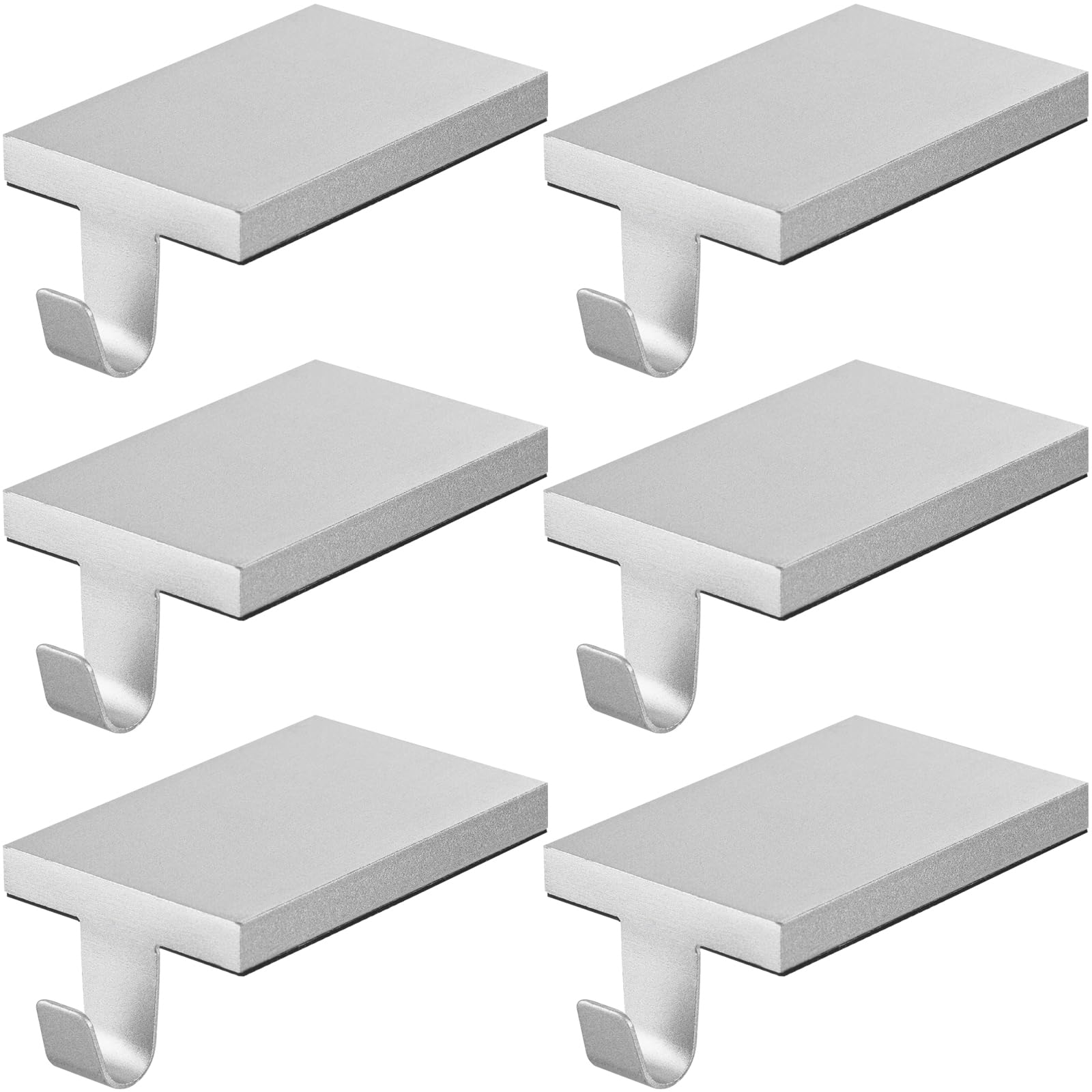 ARCHCRTC silver stocking holders front view showing four matching hooks for tidy mantel displays