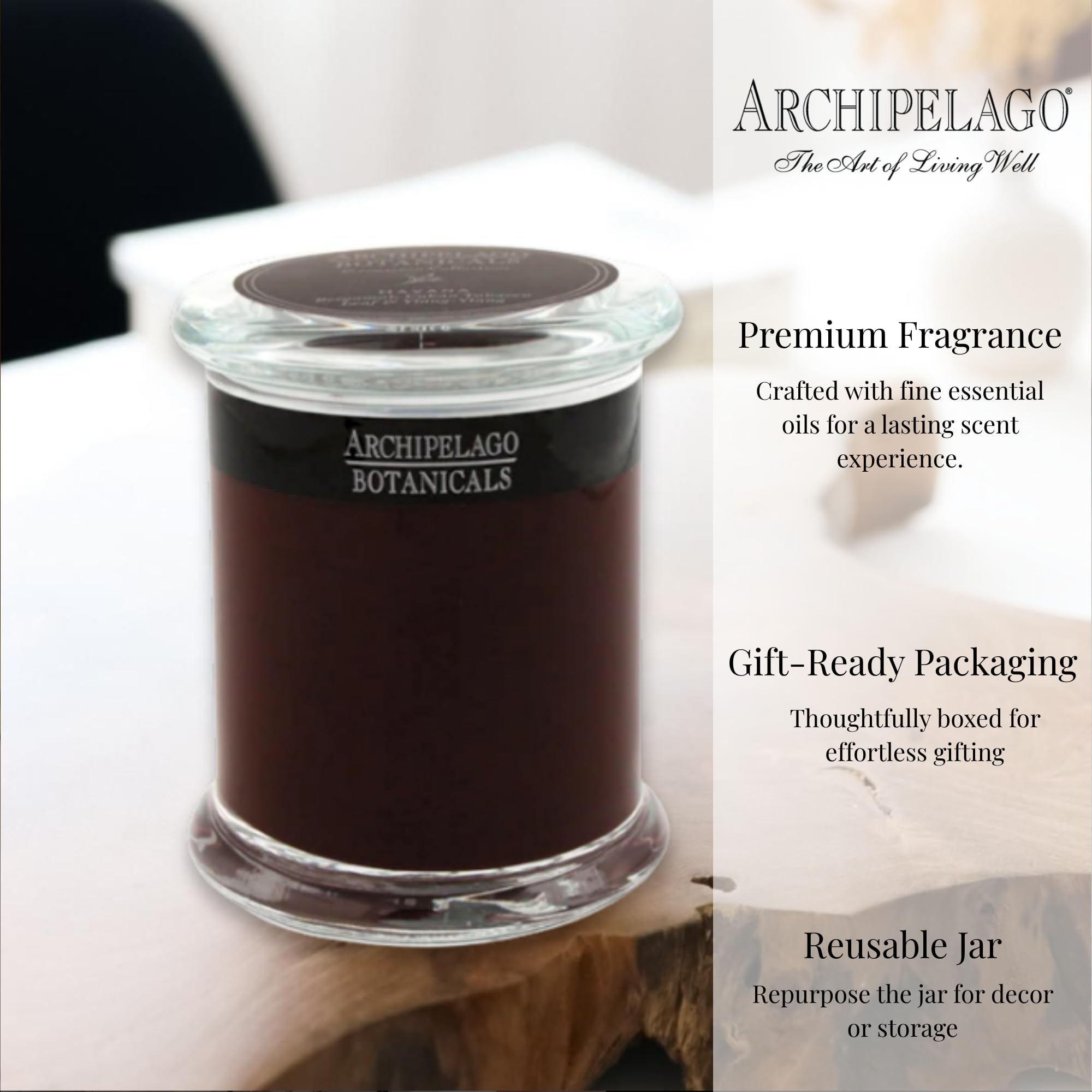 Archipelago Botanicals Havana wax close-up texture showcasing smooth burn surface benefit: consistent melting