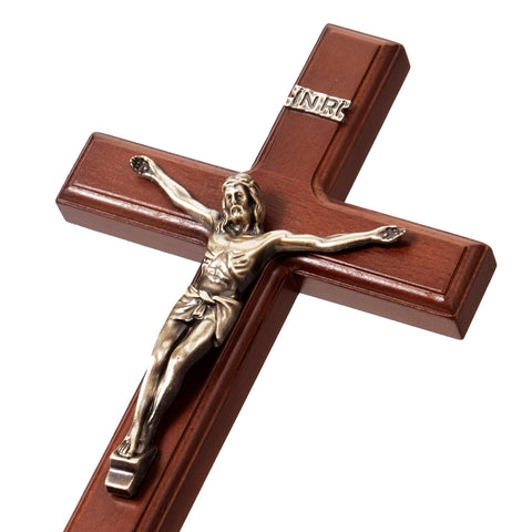 ARCHOBAN front view of wooden crucifix showing classic design and peaceful presence