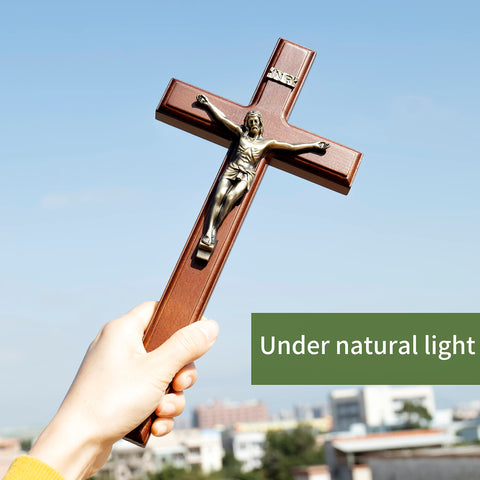ARCHOBAN crucifix with measuring tape showing 12-inch size benefit