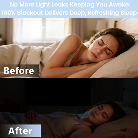 Arciveberg installed in bedroom illustrating complete darkness and privacy