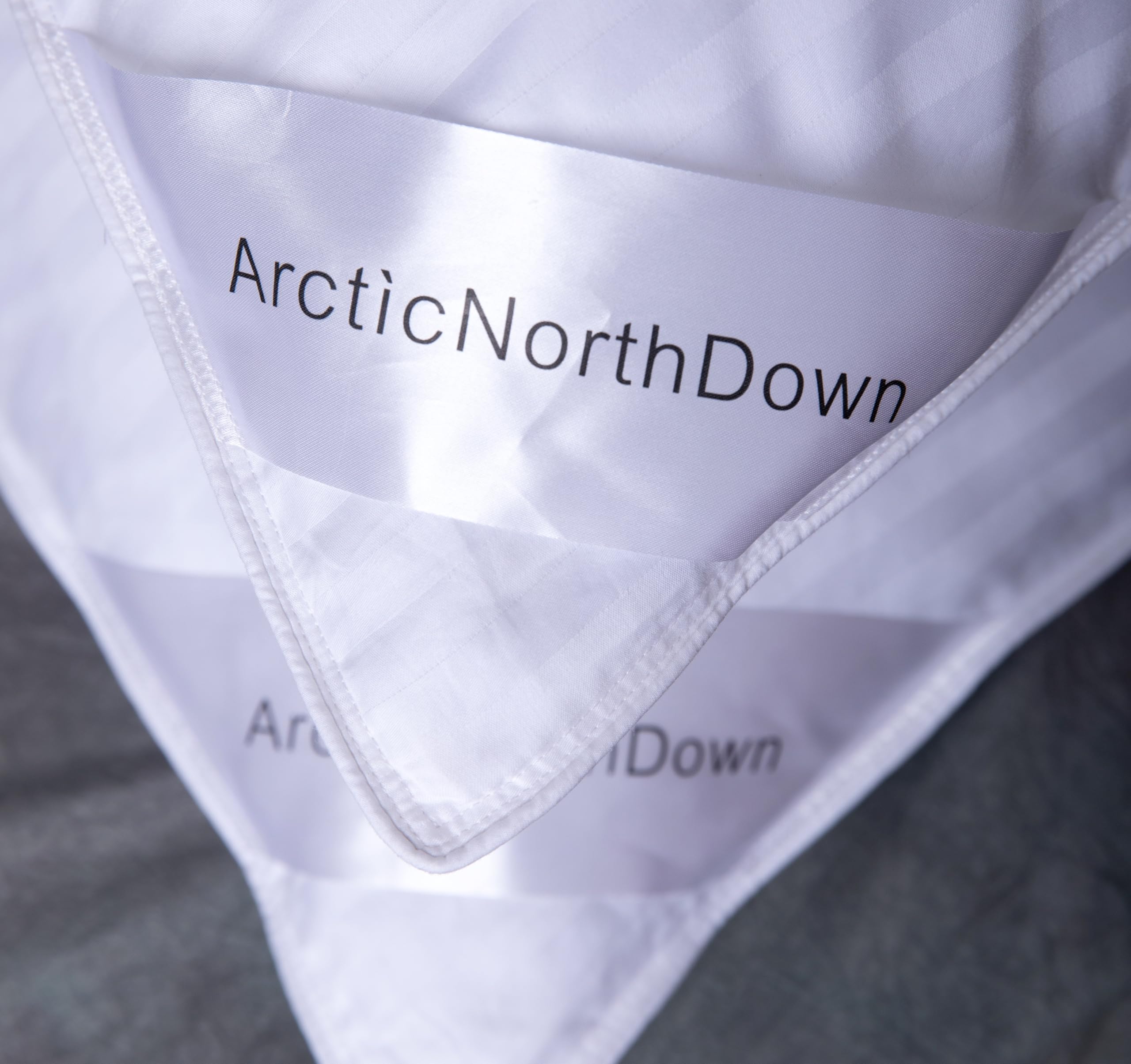 ArcticNorthDown pillow next to ruler showing 20x36 inch king dimensions for proper fit
