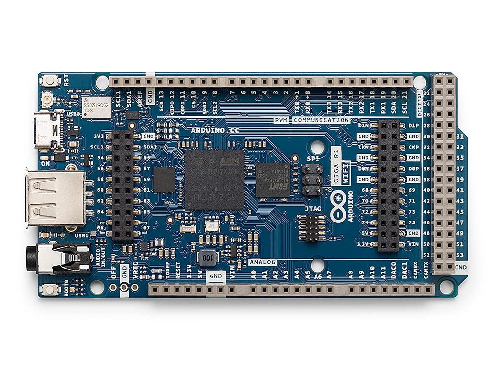 Arduino Giga R1 WiFi detailed I/O headers for easy sensor and shield connections