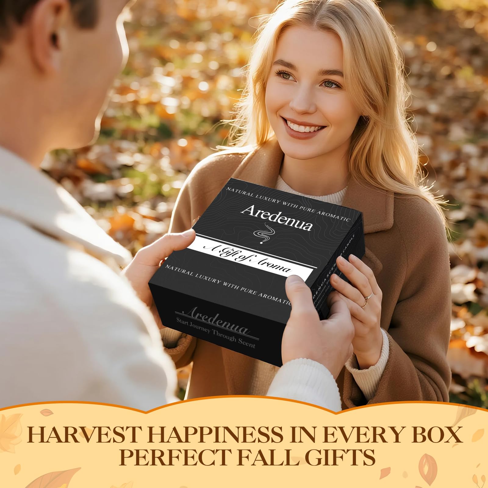 Aredenua gift box with ribbons presenting a ready-to-give autumn present