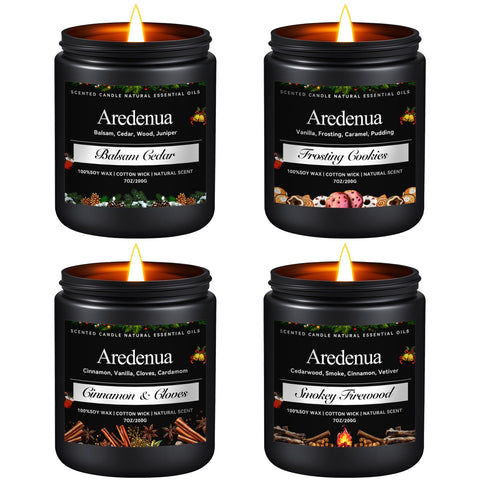 Aredenua candles in a cozy living room setting enhancing holiday mood