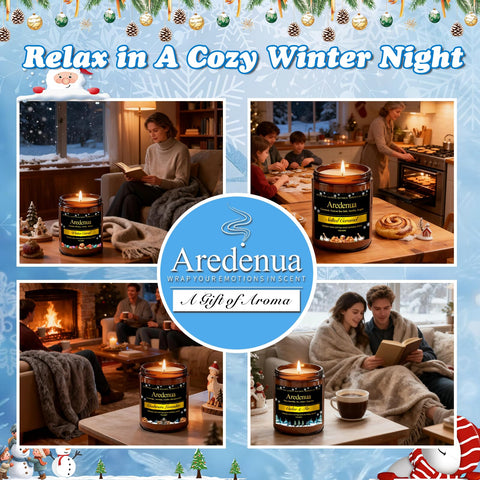 Aredenua Salted Caramel candle on kitchen counter suggesting sweet, comforting dessert aroma