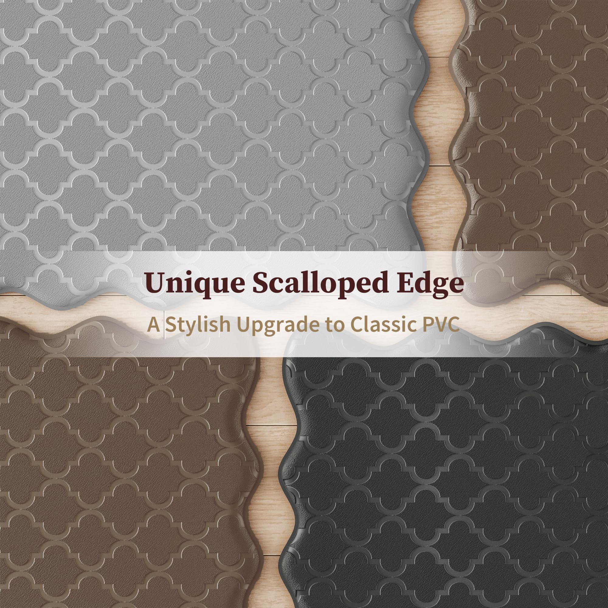 Arenarug scalloped edge close-up highlighting decorative design and neat finish