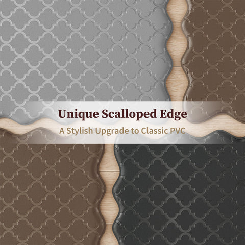 Arenarug scalloped edge close-up highlighting decorative design and neat finish