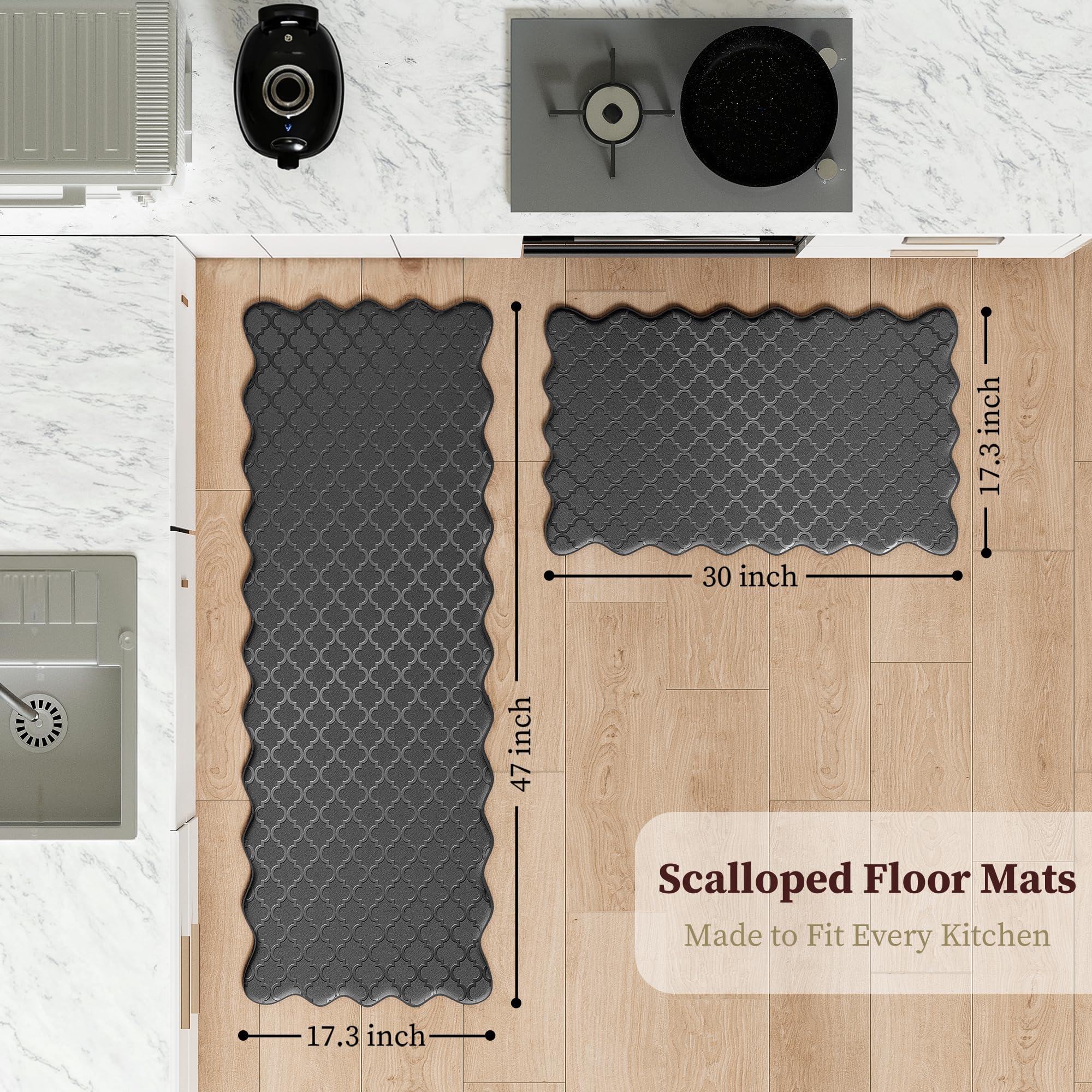 Arenarug mats next to chair to show scale and how they fit home spaces