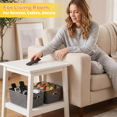 AREYZIN closet scene with baskets storing accessories for fast retrieval