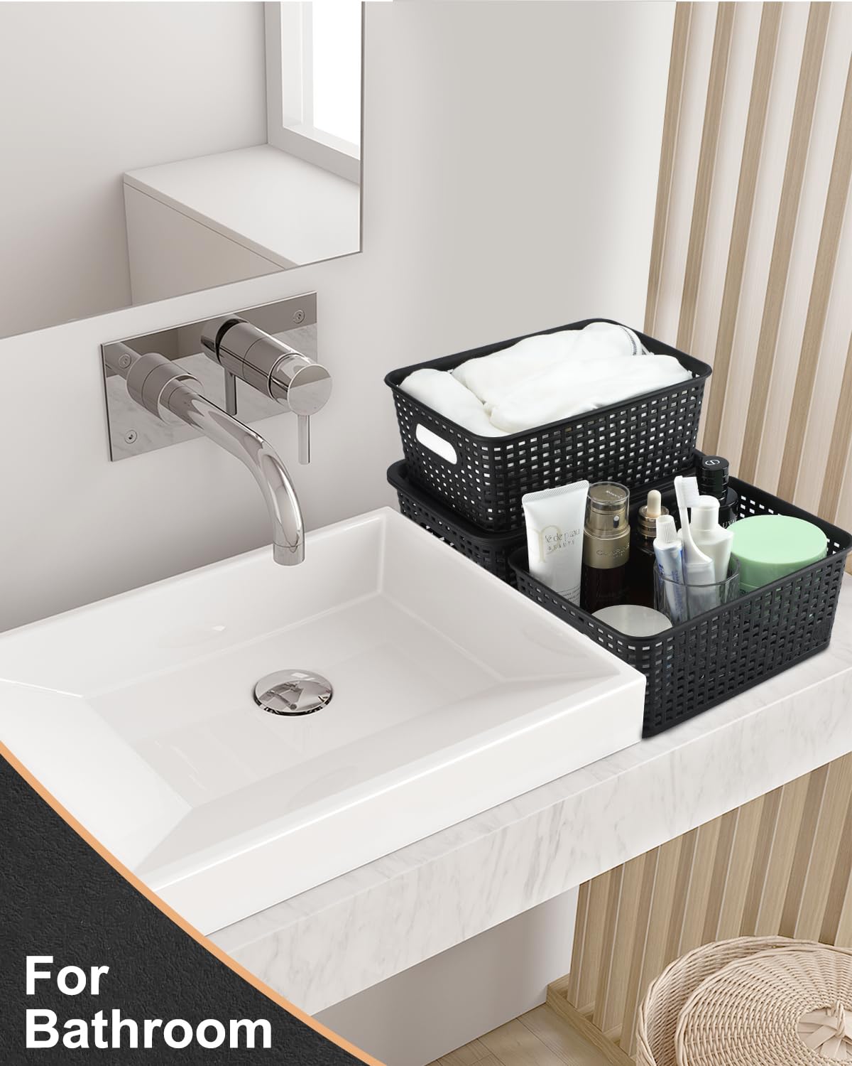 AREYZIN open bin filled with office supplies showing organized visibility benefit
