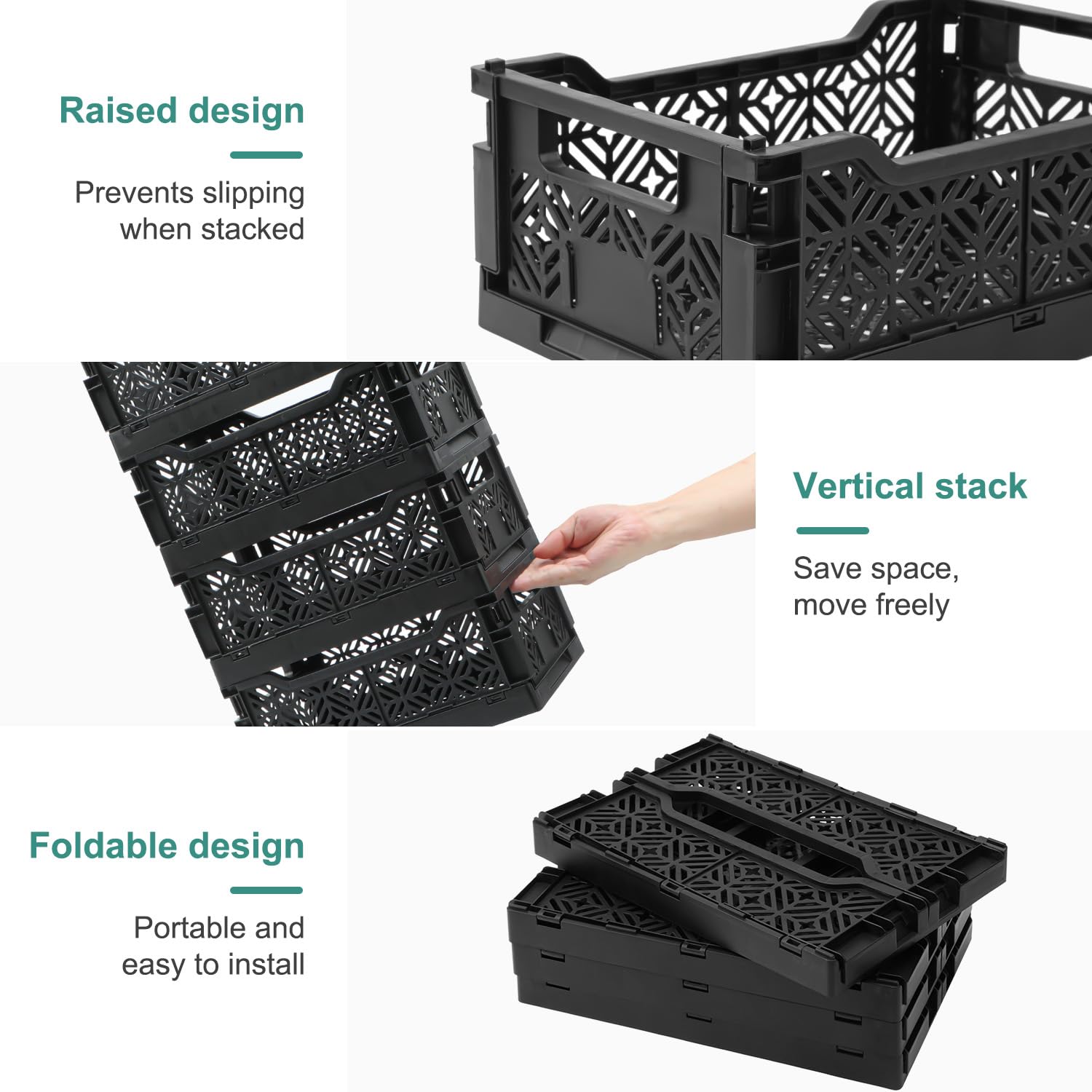AREYZIN stacked bins on shelf maximizing vertical space for tidy storage benefit