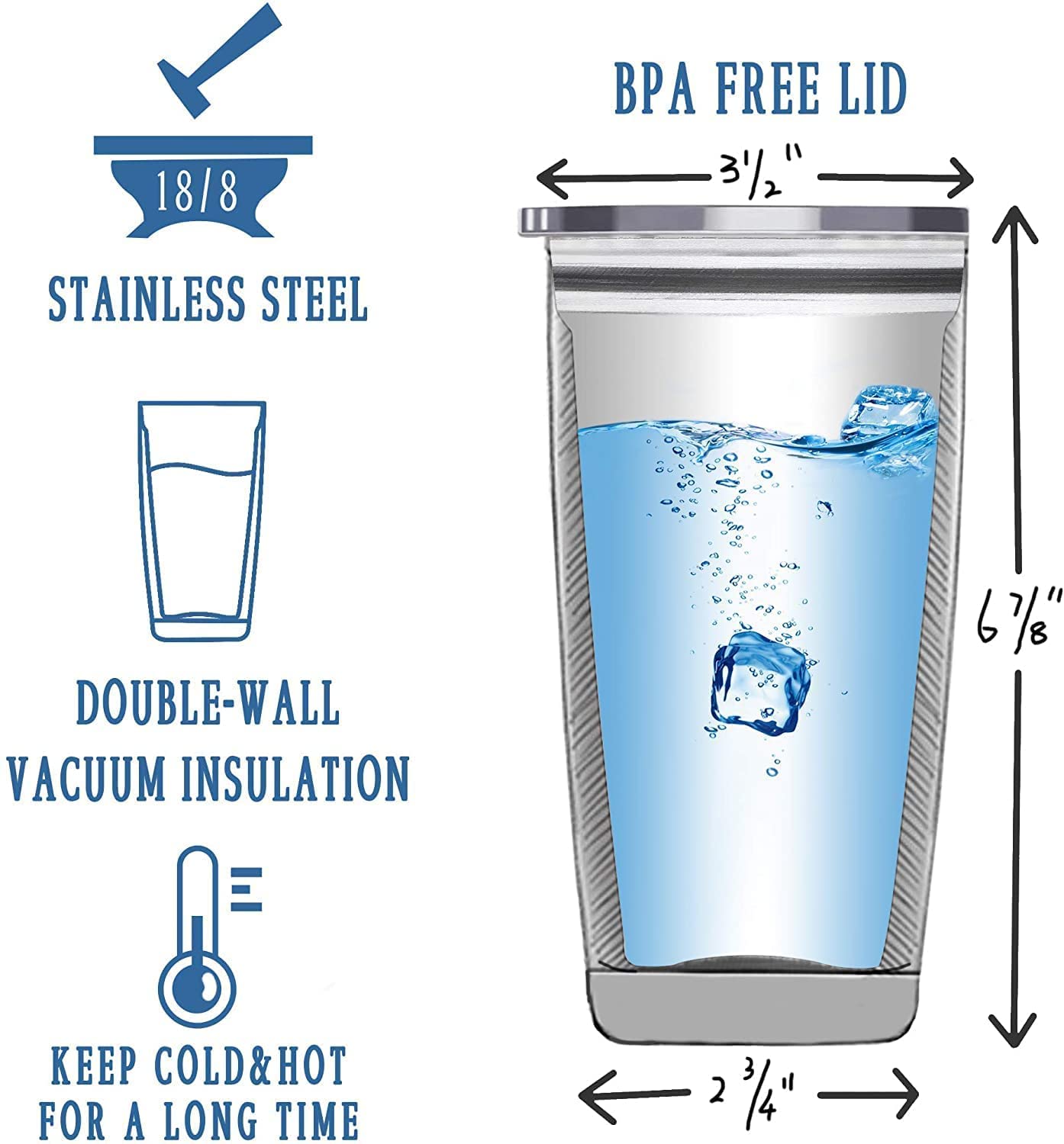 ARIABLE tumbler close-up of stainless steel interior highlighting nonreactive material