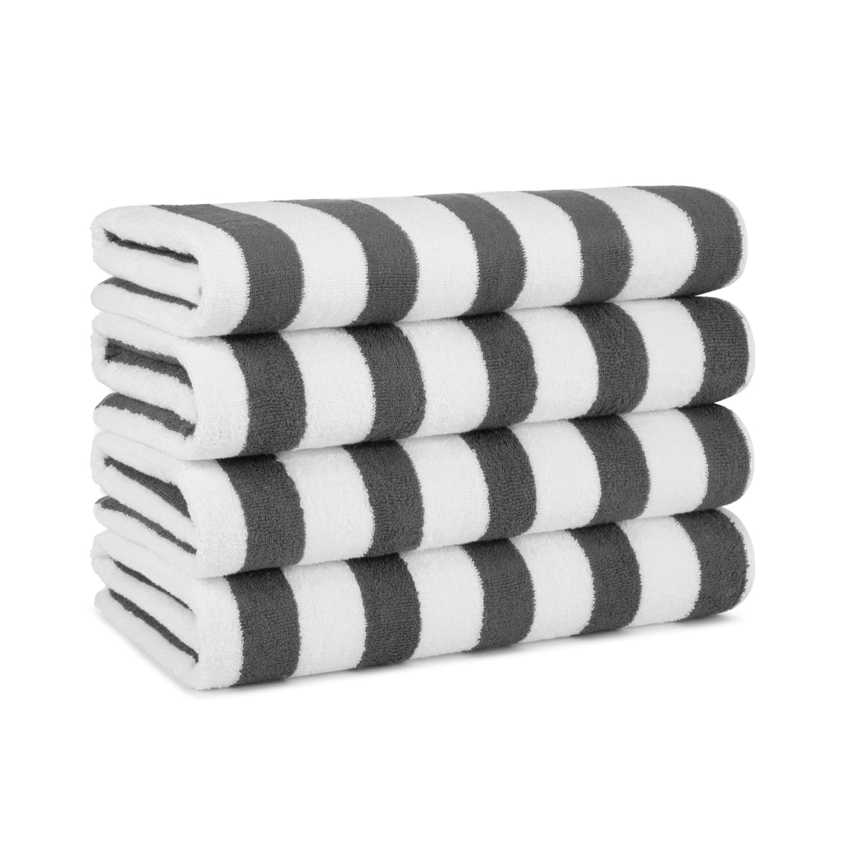 Arkwright towel front folded grey shows plush stripes and soft texture for comfort