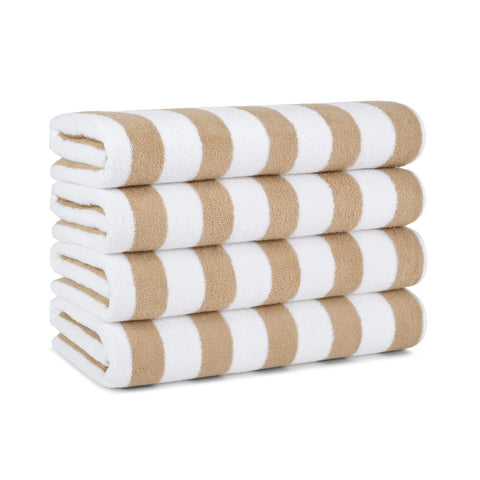 Arkwright Cali Cabana front view showing four towels and vibrant stripes for easy identification