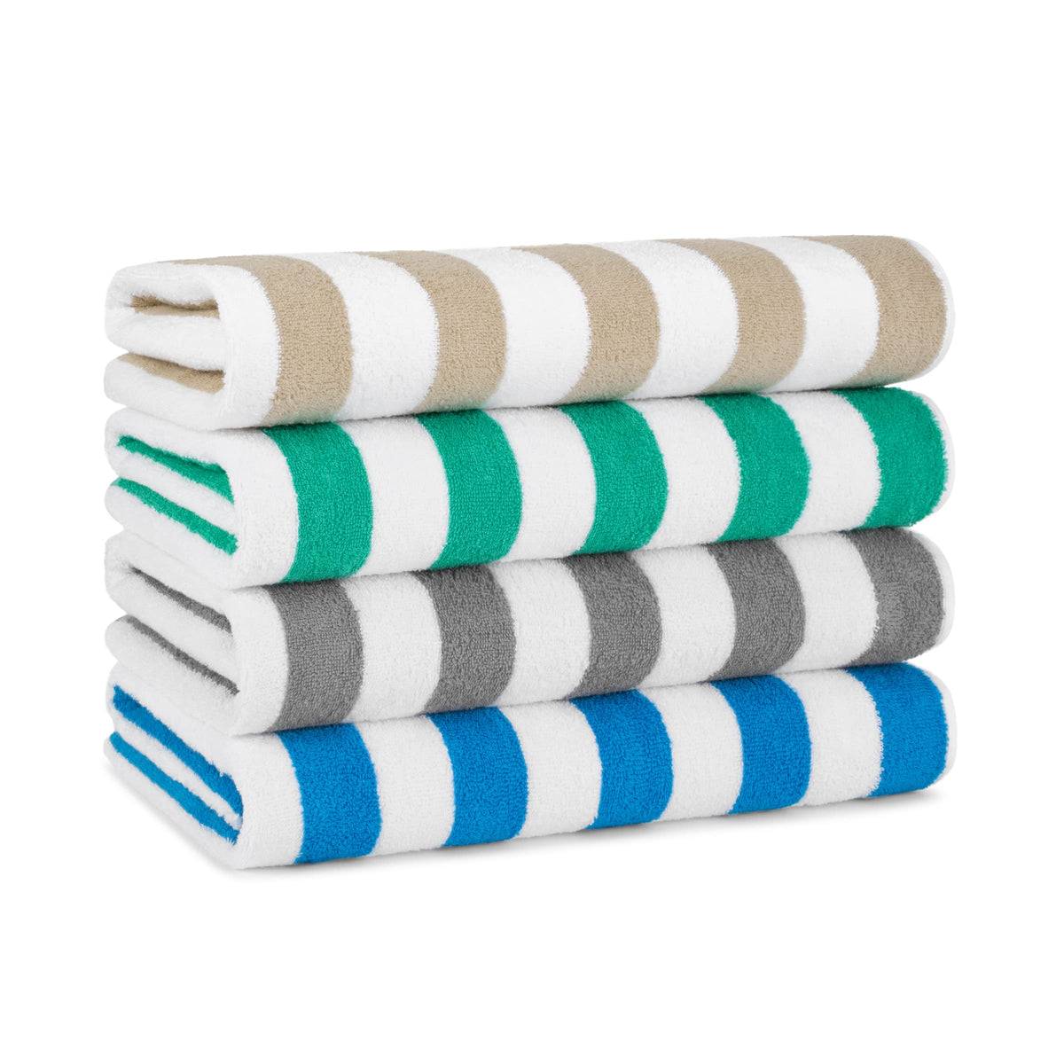 Arkwright front view of striped cabana towel showing full pattern and size benefit