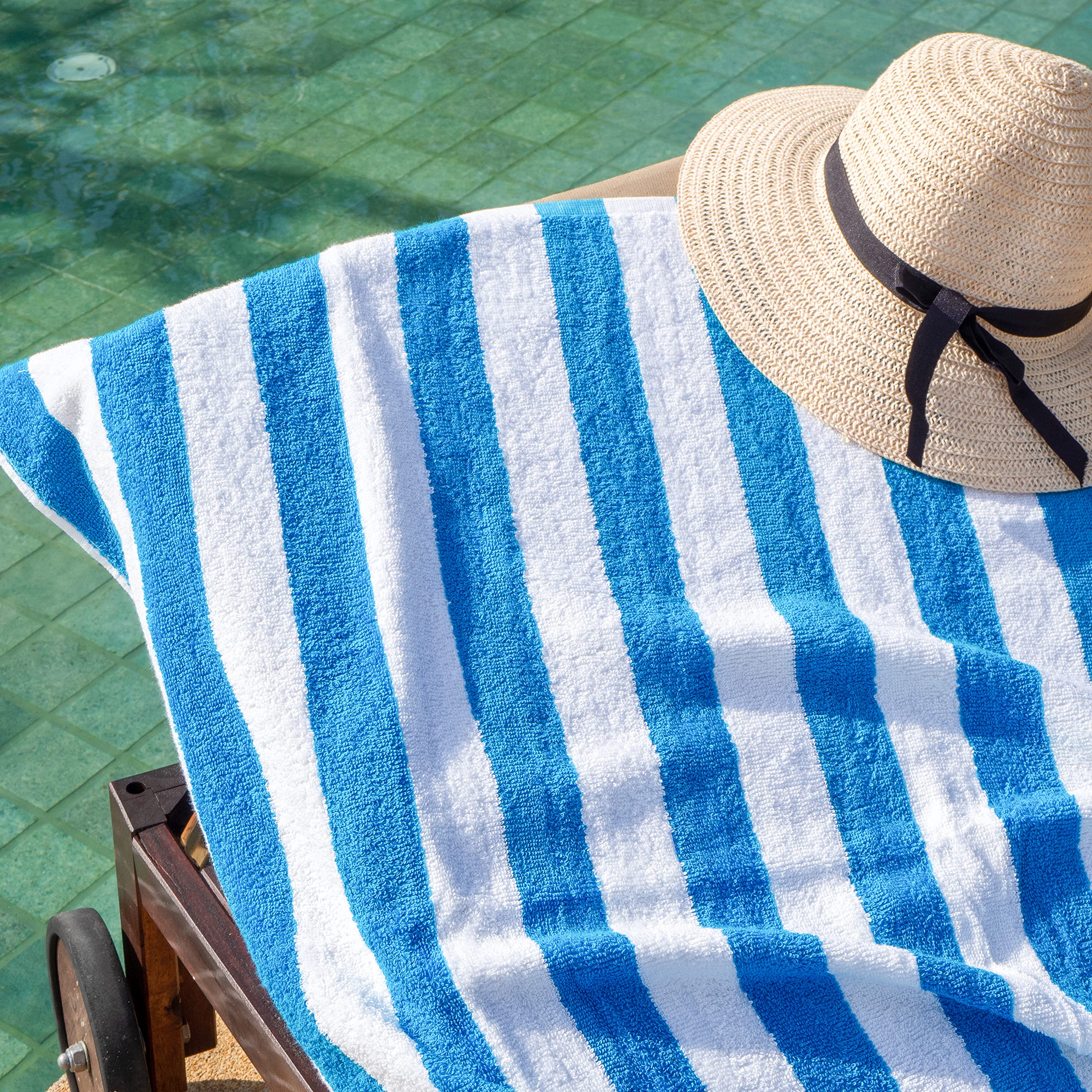 Arkwright towel draped on beach chair demonstrating oversized comfort benefit