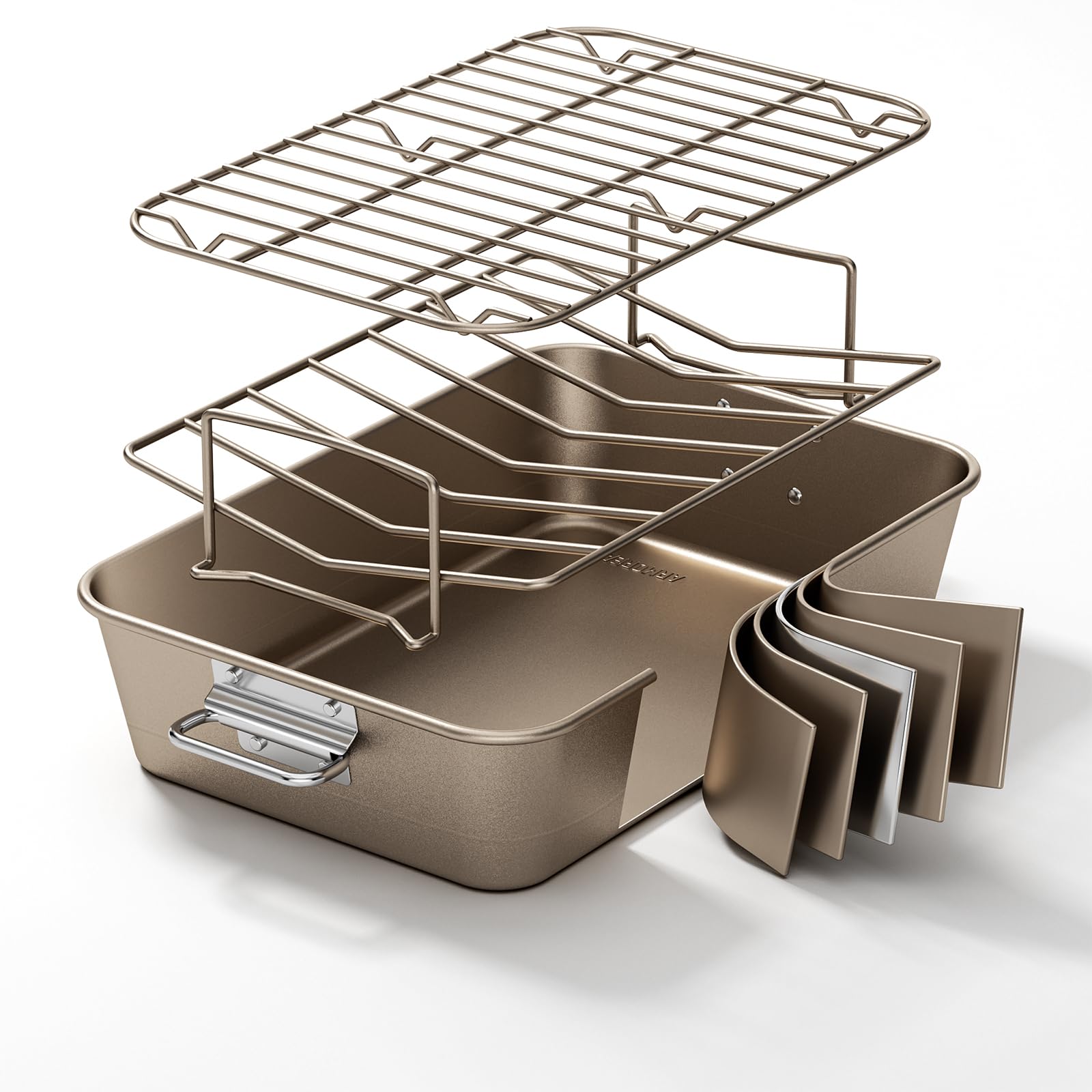 Armorbear front view of roasting pan showing shape and finish for durable cooking