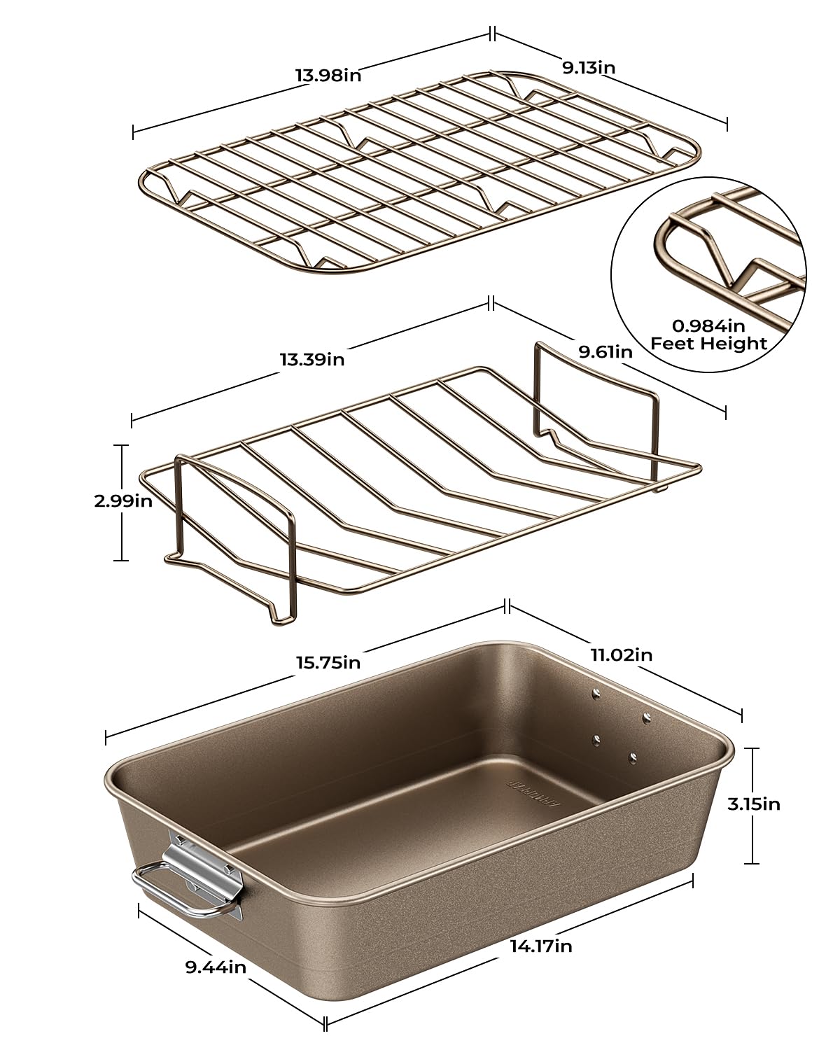 Armorbear close-up of the V-shaped rack demonstrating even airflow and nonstick benefit