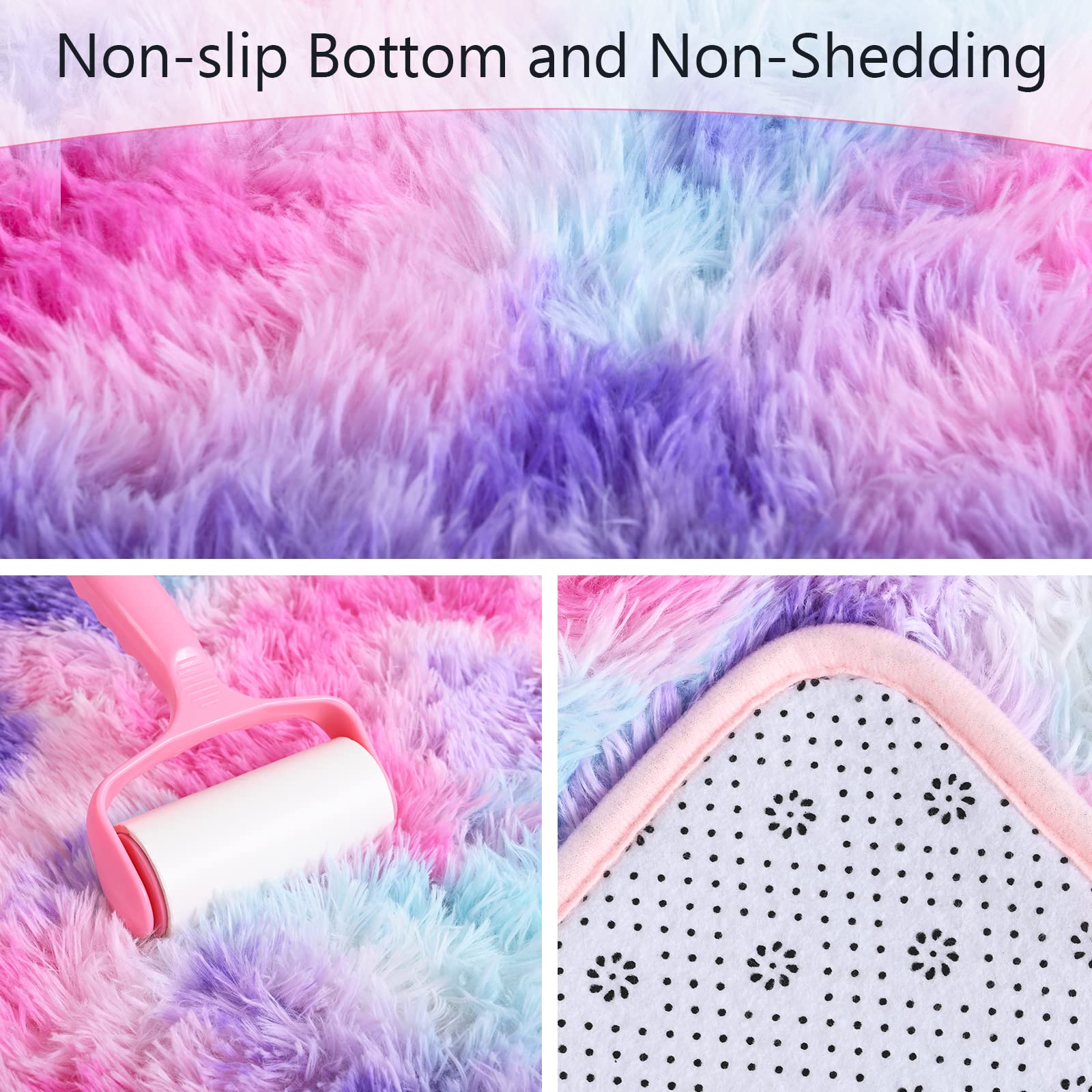 AROGAN close-up of fluffy pink pile texture for soft comfort and cozy feel