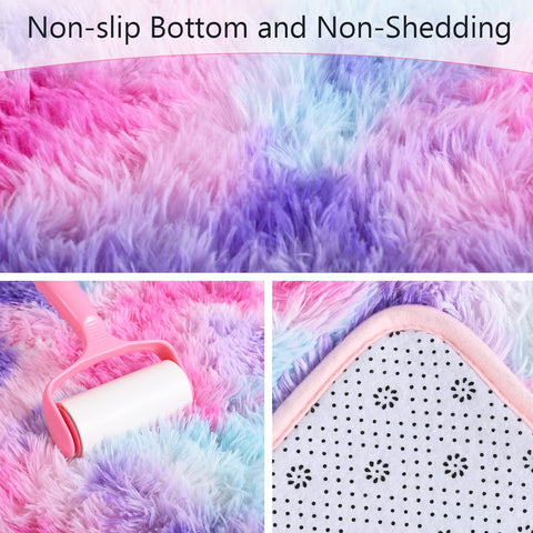 AROGAN close-up of fluffy pink pile texture for soft comfort and cozy feel