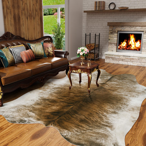 AROGAN close-up of faux cowhide texture highlighting soft pile and durability