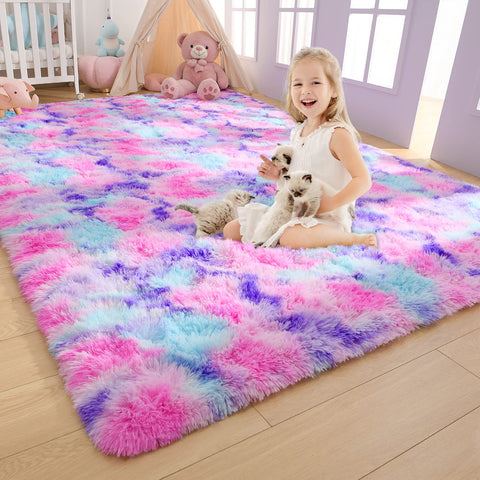 AROGAN front view of rainbow rug showing full design and color, brightens room