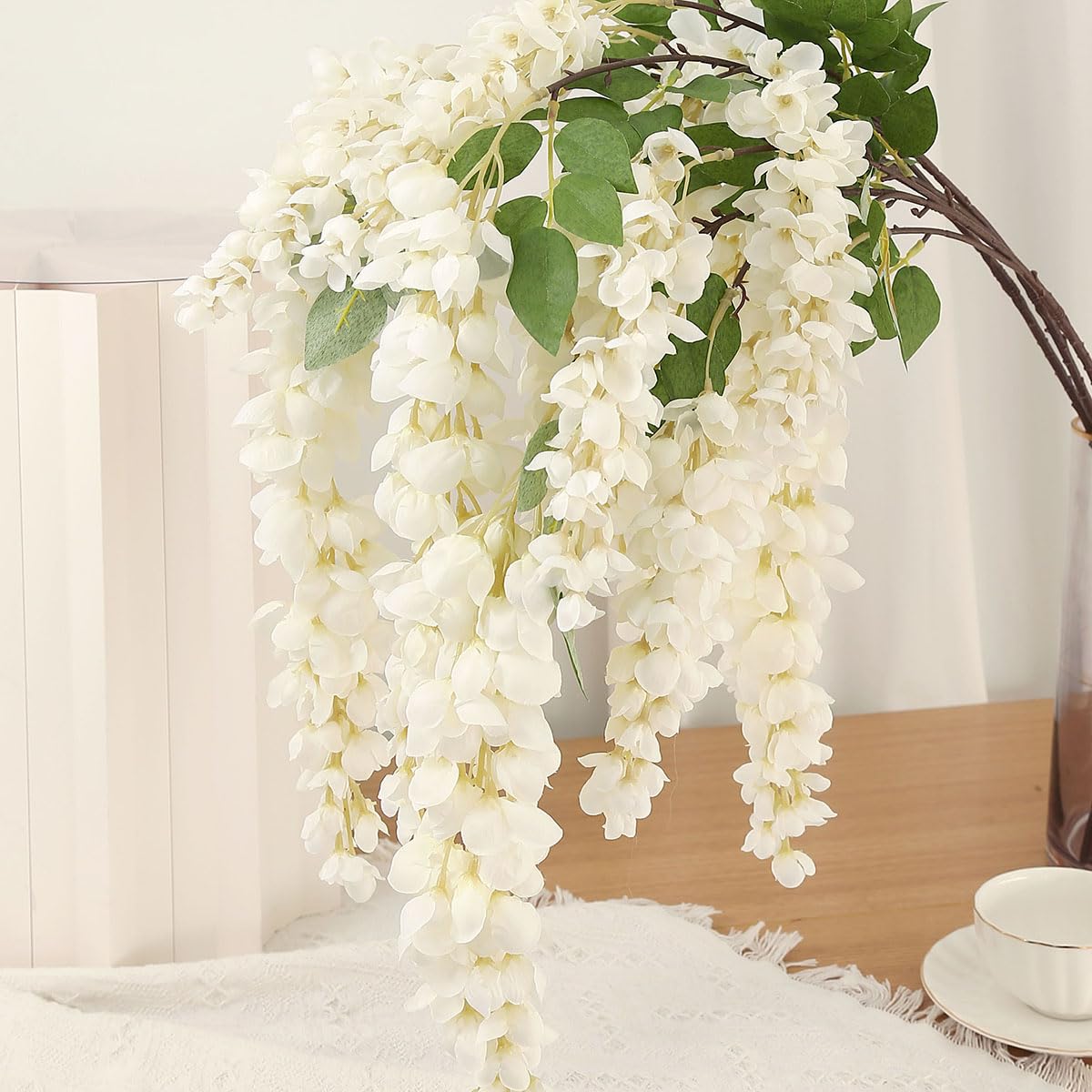AROIUO front view of packaged wisteria garlands showing full set benefit
