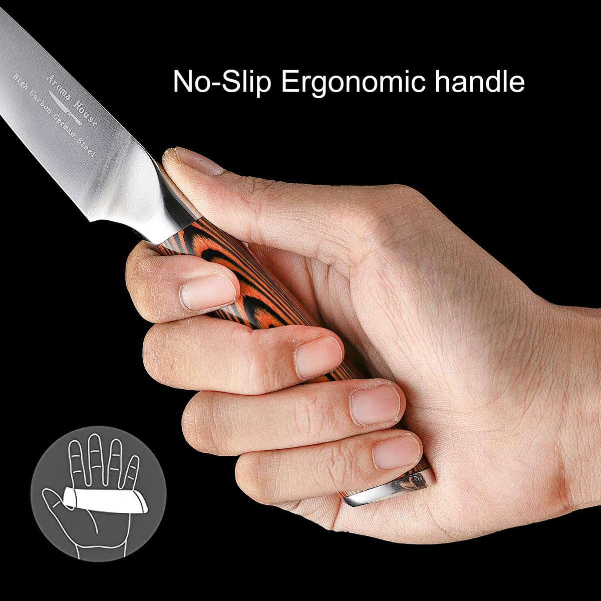 Aroma House knife in black magnetic gift box showing premium presentation for gifting