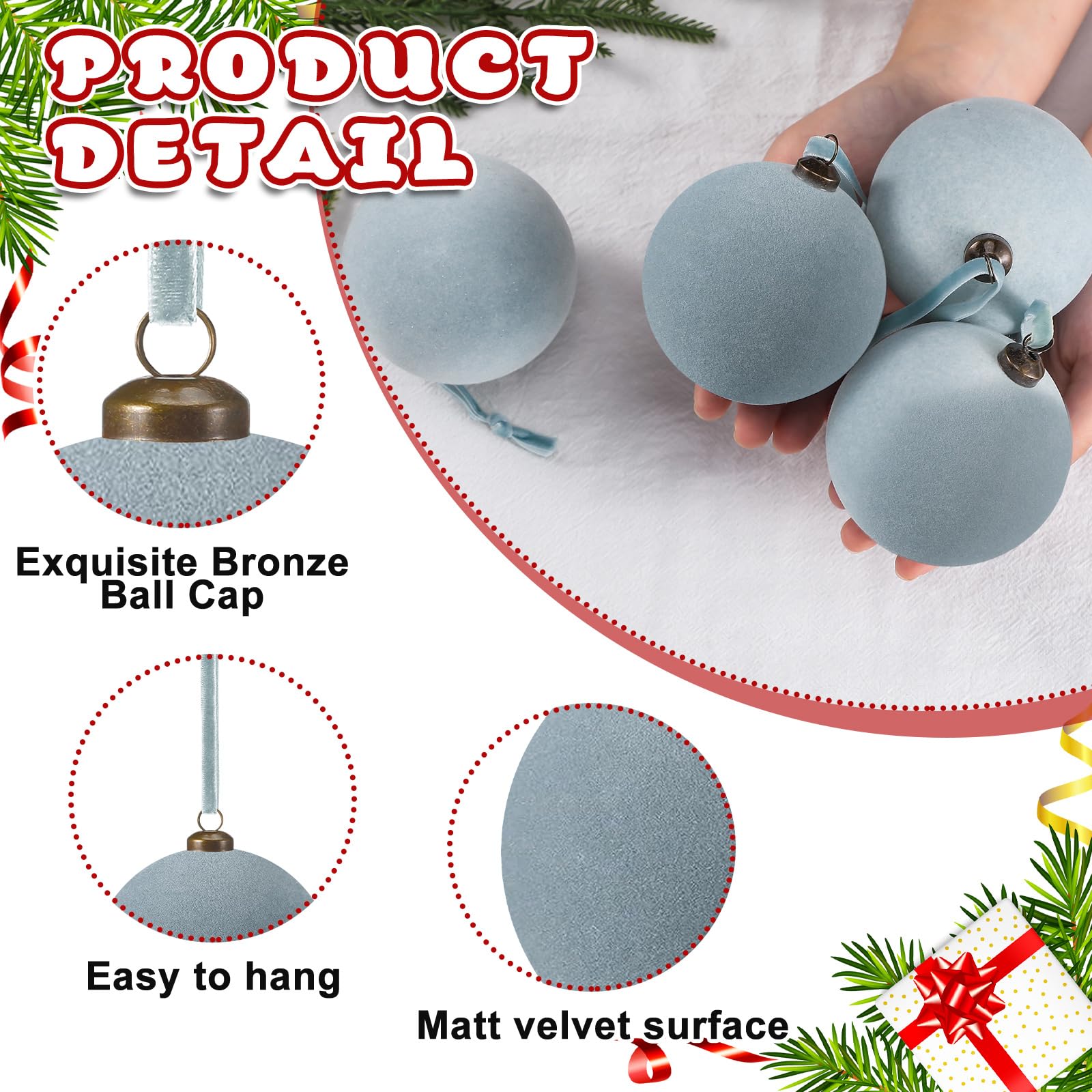 Arrowbash ornaments hanging on a lit tree creating elegant cohesive look